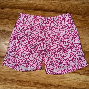 Girl’s Pink and white Turtles & Tees Patterned golf ⛳️ Shorts